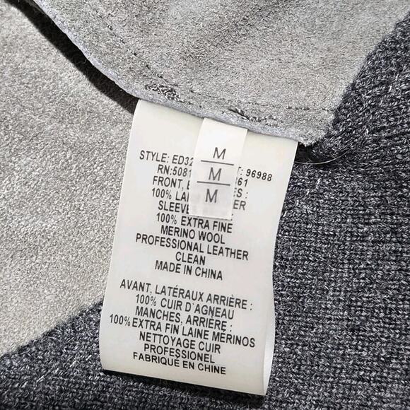 ELIE TAHARI $898 JOPLIN Genuine Lamb Leather MerinoWool Asymmetric Moto Jacket M - Picture 13 of 14